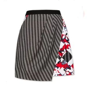 Peter Pilotto Asymmetrical Floral Striped Skirt 10